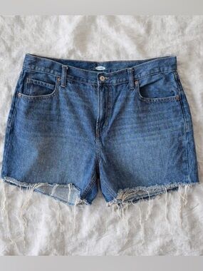 Old Navy 14 High Rise Jean Denim Cutoff  Shorts Raw Hem